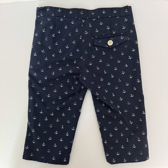 CREWCUTS Anchor Print Capri Pants Blue & White 100% Cotton Adjustable Waist 6 - Picture 16 of 16